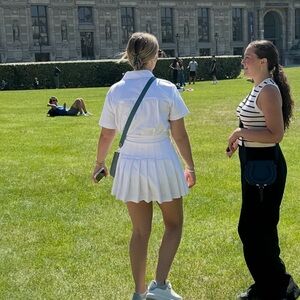 Zara white pleated romper / mini dress